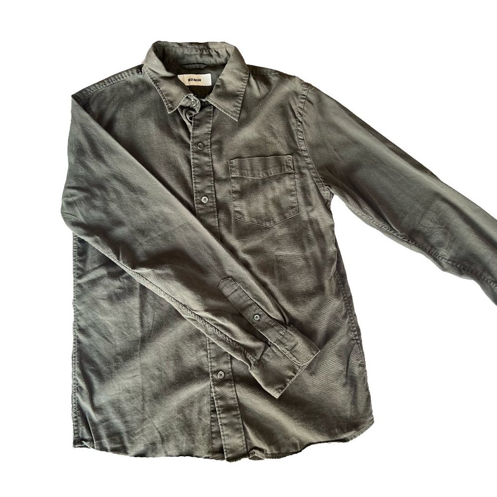 Buck Mason Olive Draped Twill One Pocket Shirt